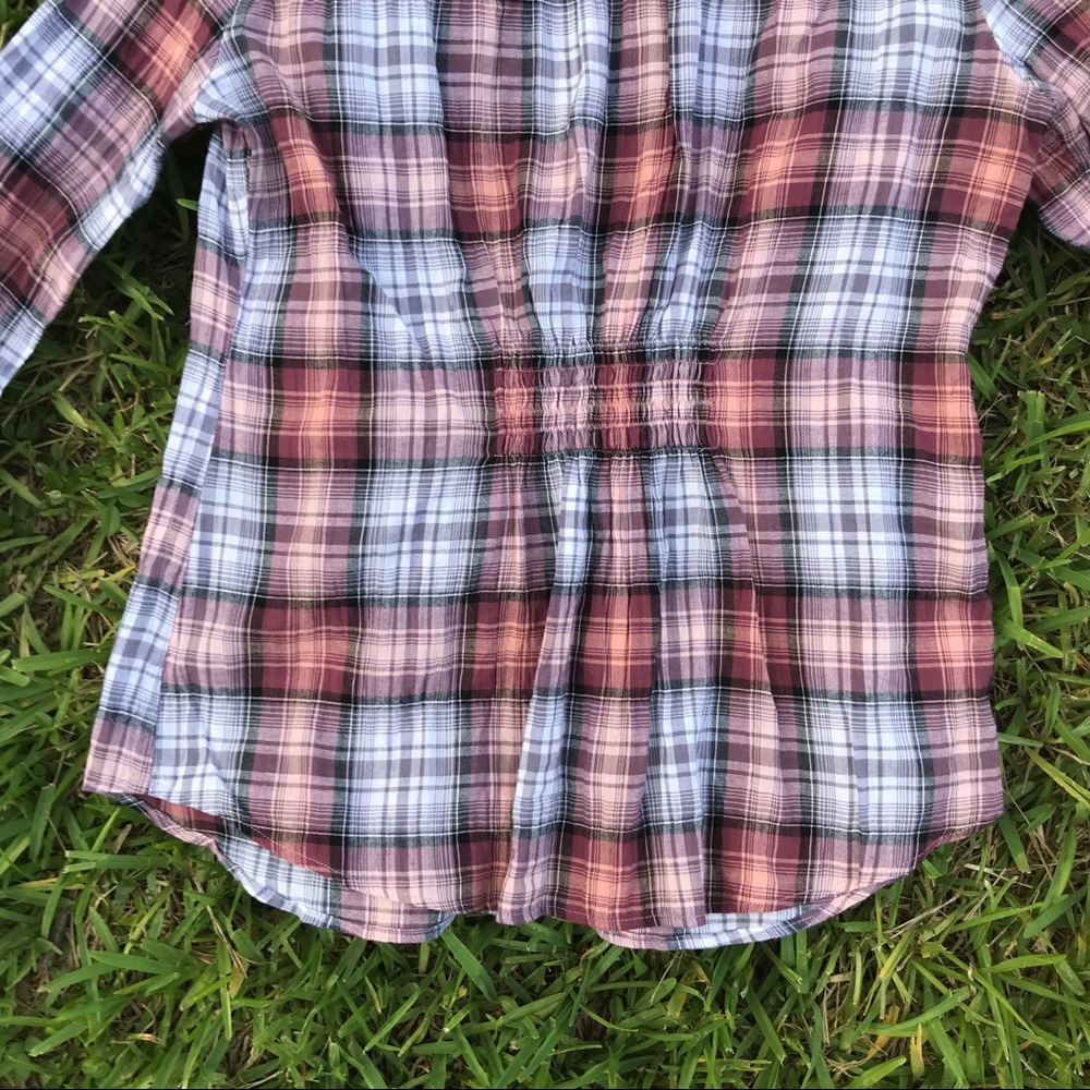Anthropologie Isabella Sinclair Plaid Shirt Sz L - Picture 7 of 8